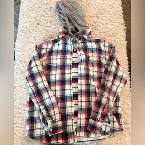 American Eagle Outfitters Red and Blue Plaid Shirt